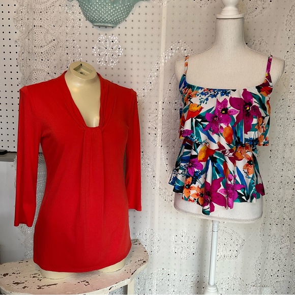 Ann Taylor Women’s Size Small Red Blouse with Long Sleeves NWT Lt Weight EZ2PAK - Picture 6 of 10